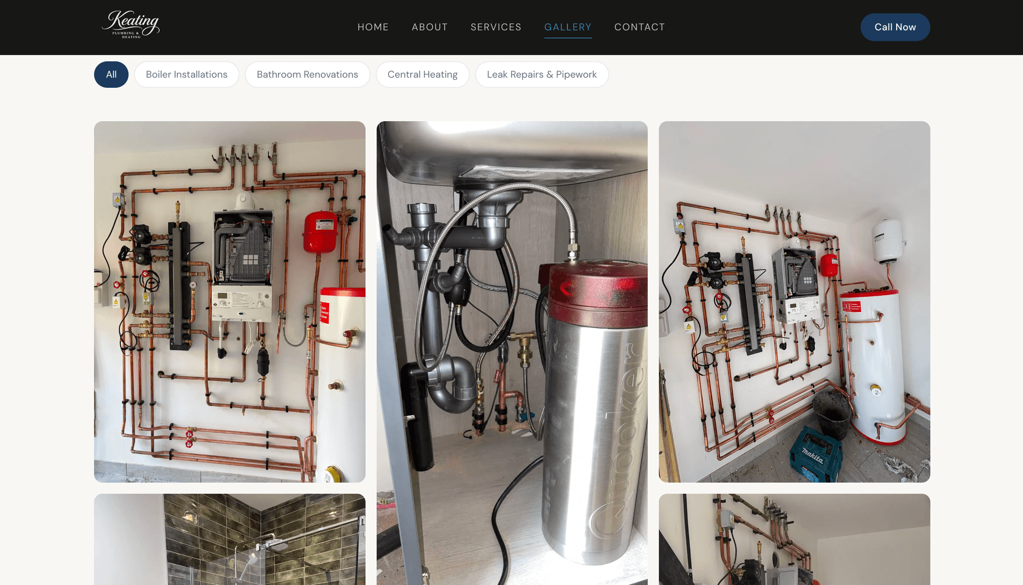 Keating Heating & Plumbing gallery of boiler installations and pipework