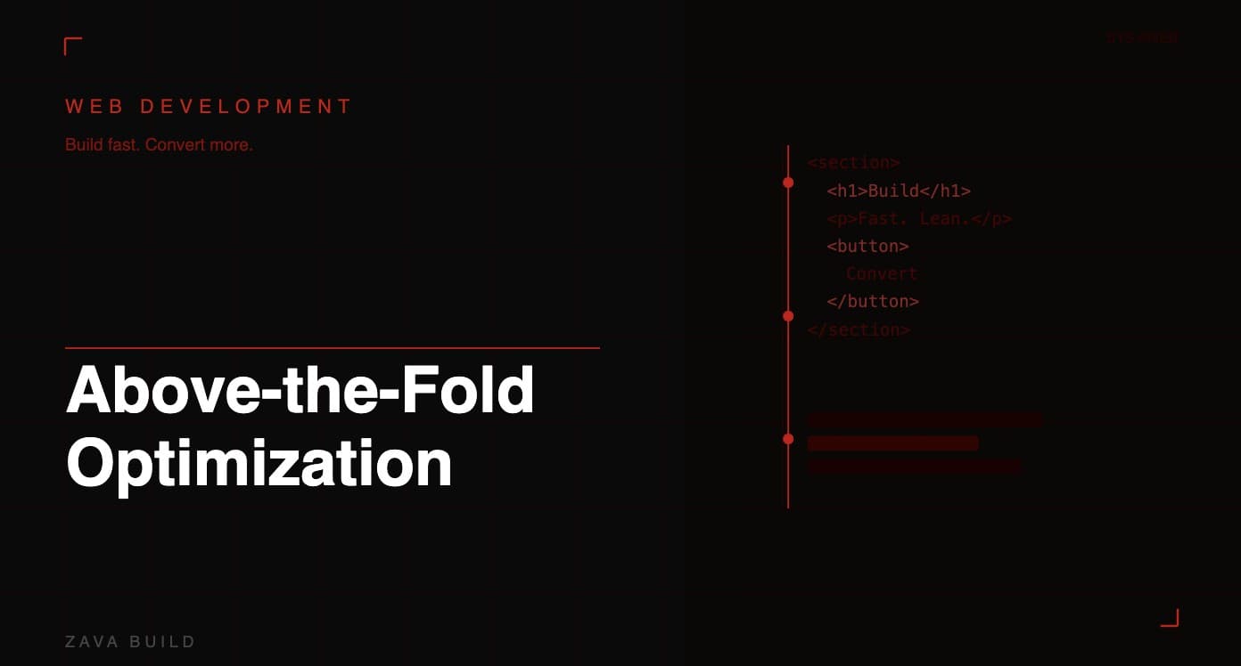 Above-the-Fold Optimization | Zava Build Middlesbrough