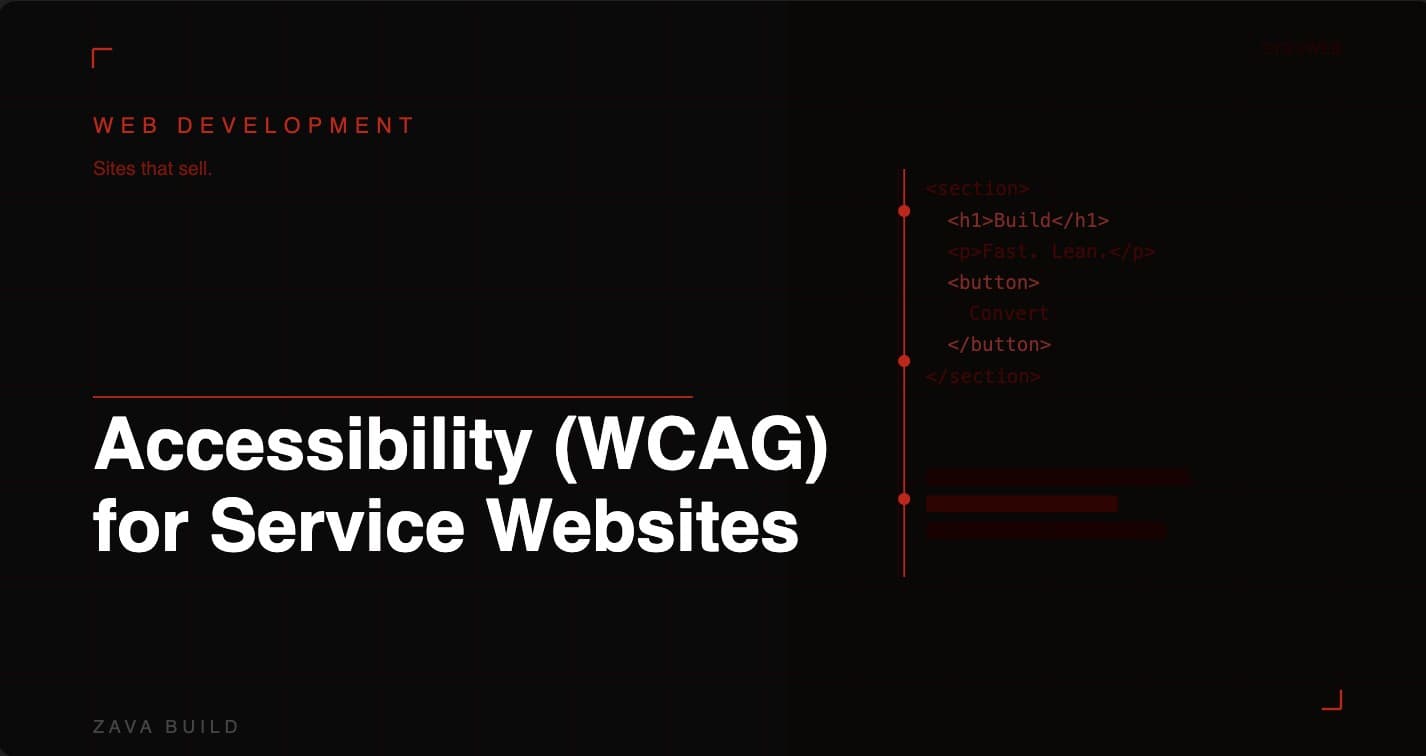 Accessibility WCAG for Service Websites | Zava Build Middlesbrough