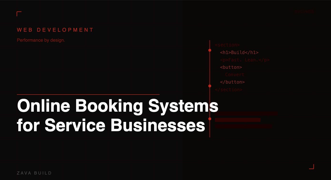 Online Booking Systems for Service Businesses | Zava Build Middlesbrough