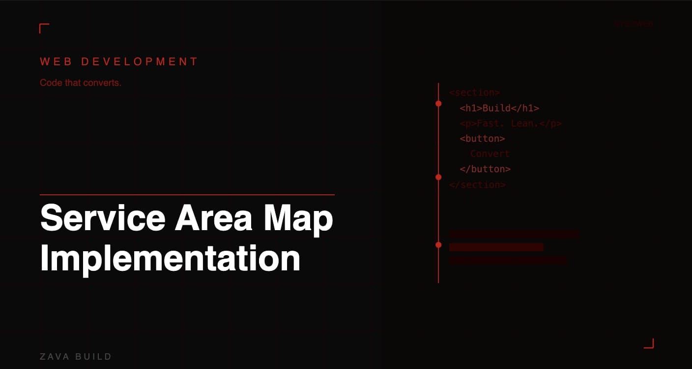 Service Area Map Implementation | Zava Build Middlesbrough
