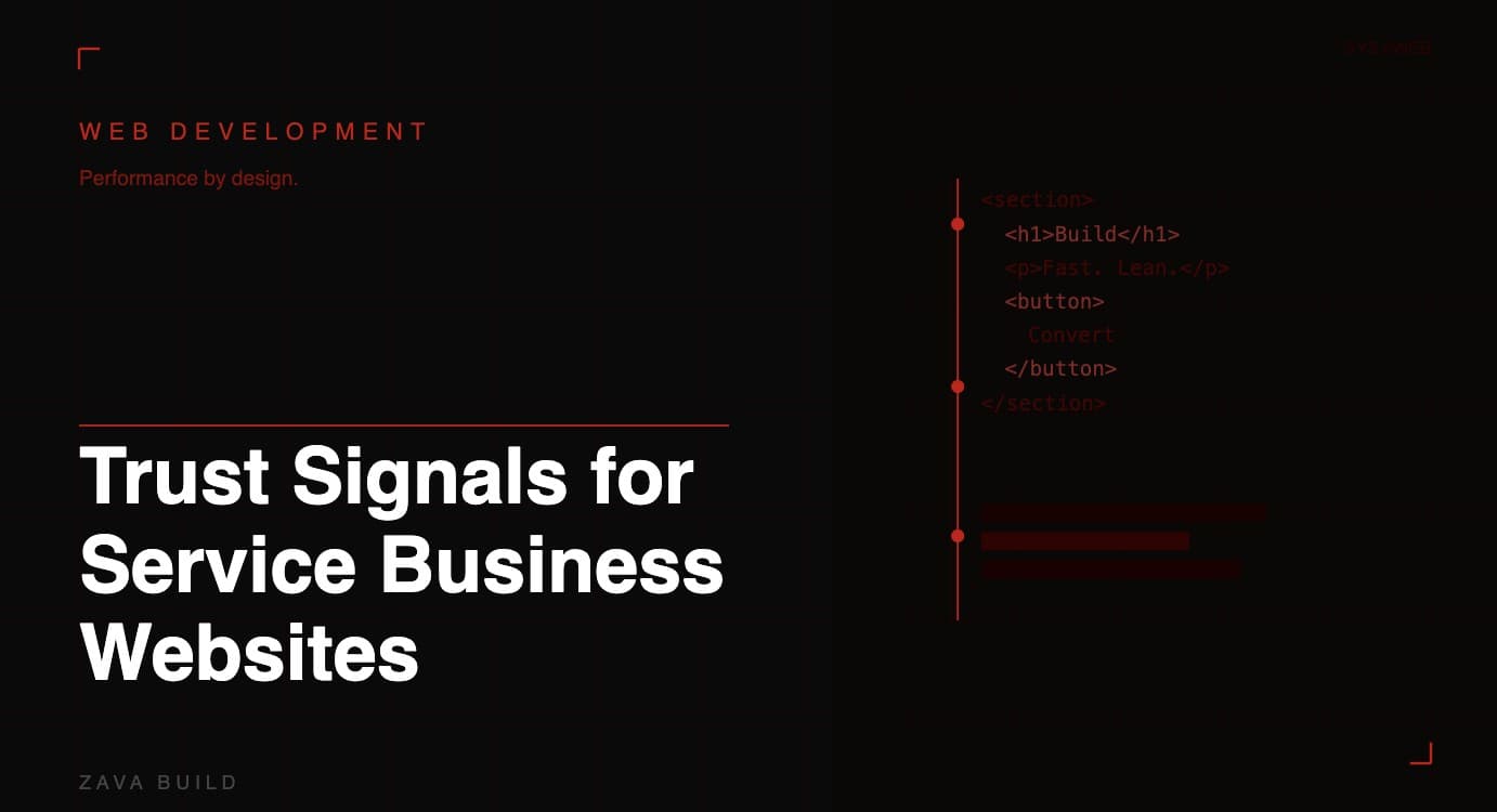 Trust Signals for Service Business Websites | Zava Build Middlesbrough
