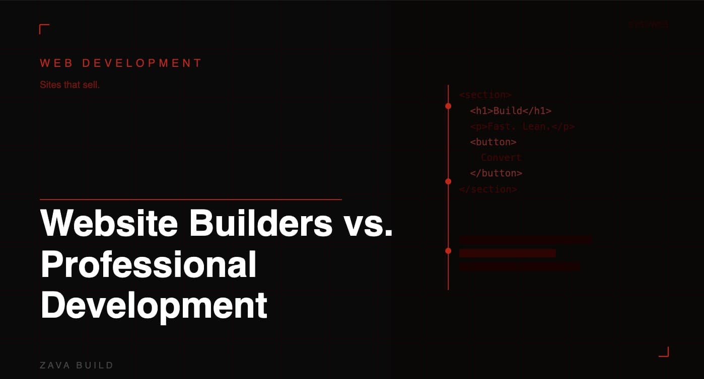 Website Builders vs Professional Development | Zava Build Middlesbrough