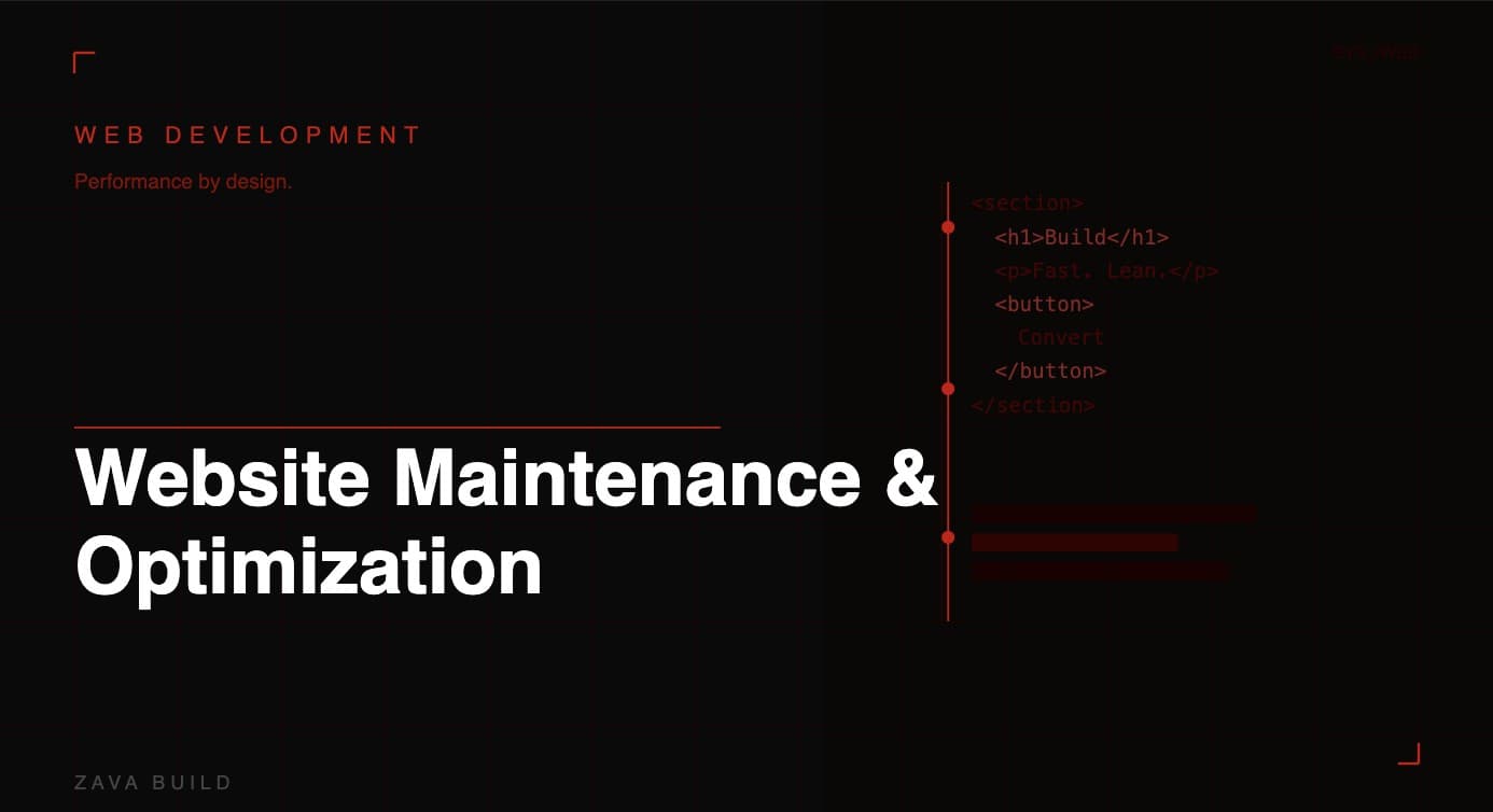 Website Maintenance and Optimization | Zava Build Middlesbrough